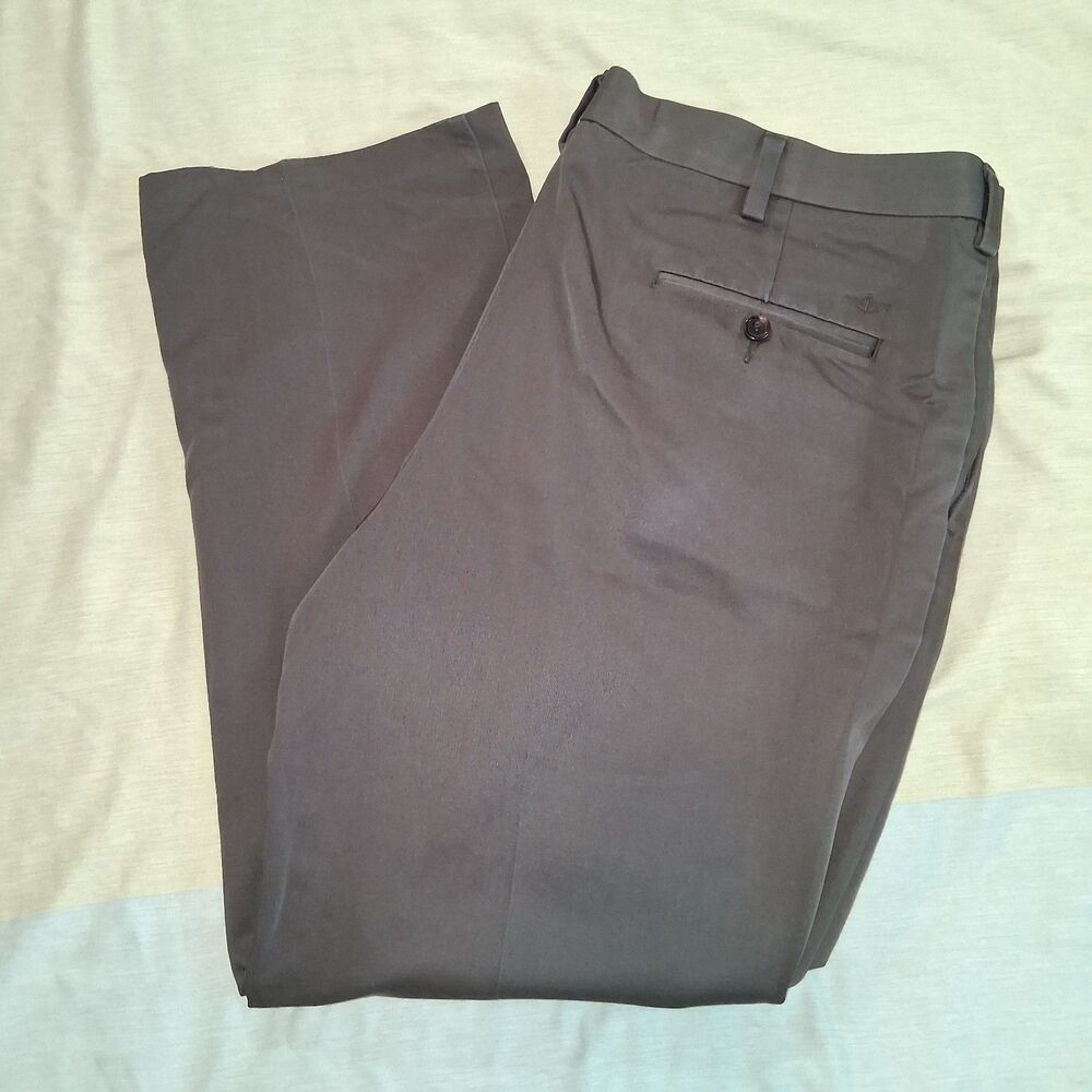 Dockers D3 Dress Pants Mens 40x30 (28) Pleated Chino Khaki Gray Green Straight